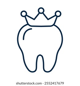 Icono rejuvenecedor – Diente con corona que representa la Renovación y la restauración dental