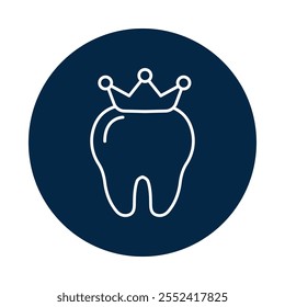 Icono rejuvenecedor – Diente con corona que representa la Renovación y la restauración dental