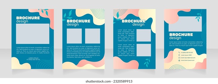 Rejuvenating massage center blank brochure design. Template set with copy space for text. Premade corporate reports collection. Editable 4 paper pages. Rubik Black Regular, Nunito Light fonts used