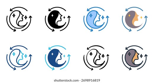 Conjunto de iconos de rejuvenecimiento colección de estilo múltiple 
