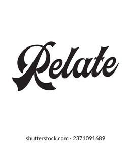 relate text on white background.
