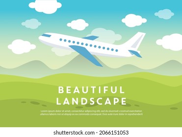 related beautiful landscape background with plain vector illustration