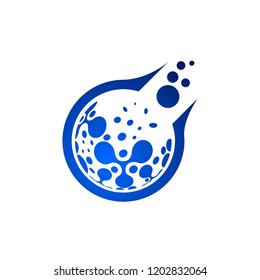 Related circles shape logo. New technology vector symbol