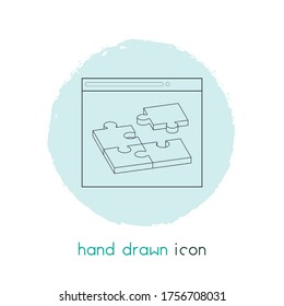 Elemento de línea de icono de contenido relacionado. Ilustración vectorial de la línea de iconos de contenido relacionado aislada en fondo limpio para el diseño del logotipo de la aplicación móvil web.