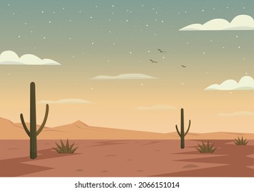 Related Desert Landscape Vector Illustration