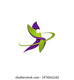 related design logo with color aerobic plant shapes vector