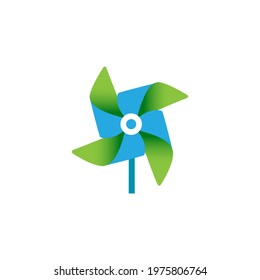 related design logo with color paper propeller shapes vector
