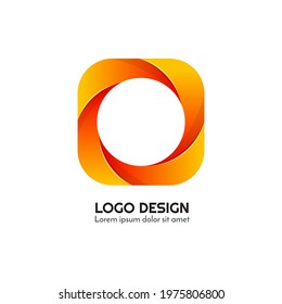 related design logo with colorful circle and square shapes vector