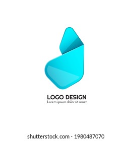 related design logo with colorful geometric folds modern shapes vector