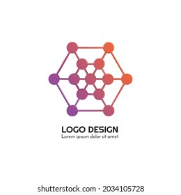 related design logo with colorful geometric shapes vector