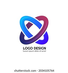 related design logo with colorful geometric shapes vector