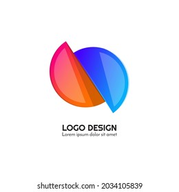 related design logo with colorful geometric shapes vector