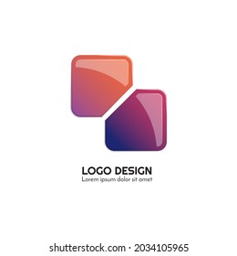 related design logo with colorful geometric shapes vector