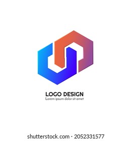 related design logo with colorful geometric shapes vector