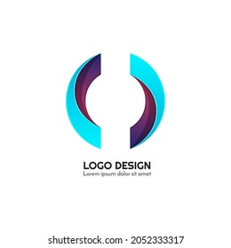 related design logo with colorful geometric shapes vector