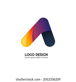 related design logo with colorful geometric shapes vector