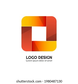 related design logo with colorful square lens shapes vector