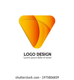 related design logo with colorful triangle modern shapes vector