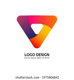 related design logo with colorful triangle modern shapes vector