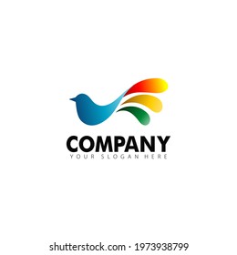 related design logo with green leaf shapes vector