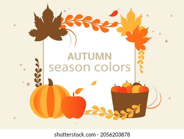 related flat design autumn greeting vector illustration