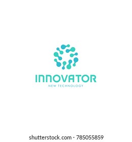 Related Innovative Abstract Logo. New Technology Innovation Vector Symbol. Innovator Logotype.