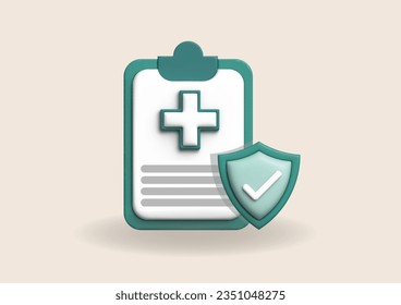 related to insurance. 3d Vector illustration.