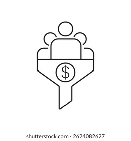 Related to sales and marketing. Outline icon collection. Editable stroke. Vector illustration