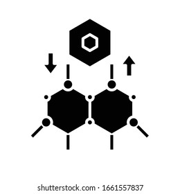 Relation schwarz Symbol, Concept Illustration, Vektorillustration flaches Symbol, Bildzeichen.