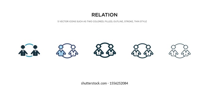 relation icon in different style vector illustration. two colored and black relation vector icons designed in filled, outline, line and stroke style can be used for web, mobile, ui