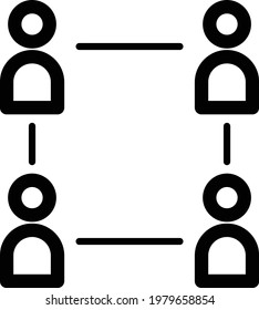 relation icon. symbol which means linkage, cooperation between people