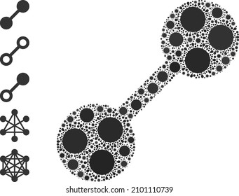 Relation Mosaik Symbol. Vektormosaik aus zufälligen Coronavirus-Elementen. Bacilla Mosaik Relation Symbol und andere Symbole. Relationmosaik für pandemische Bilder.