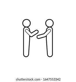relación de dos personas icono. Línea delgada simple, contorno vectorial de los iconos de conversación para ui y ux, sitio web o aplicación móvil