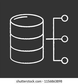 Relational database chalk icon. Big data. Server. Isolated vector chalkboard illustrations