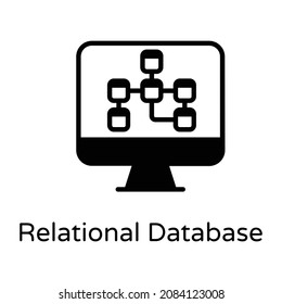 Relational database icon in modern style 