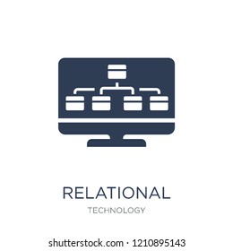 Relational database management system icon. Trendy flat vector Relational database management system icon on white background from Technology collection, vector illustration