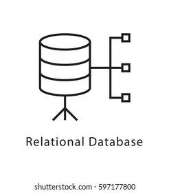 Relational Database Vector Line Icon 