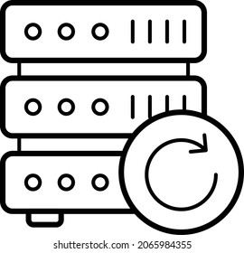 relational databases backup and restore Concept, Implicit Management Vector Icon Design, Big data Symbol, Business intelligence Sign,Web hosting and Data Center Stock Illustration