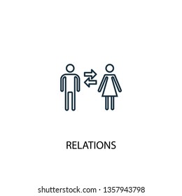 relations concept line icon. Simple element illustration. relations concept outline symbol design. Can be used for web and mobile UI/UX
