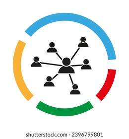 Icono de diagrama de relaciones. Ilustración vectorial. EPS 10.
