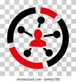 Relations Diagram icon. Vector illustration style is flat iconic bicolor symbol, intensive red and black colors, transparent background. Designed for web and software interfaces.