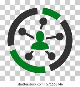 Relations Diagram icon. Vector illustration style is flat iconic bicolor symbol, green and gray colors, transparent background. Designed for web and software interfaces.