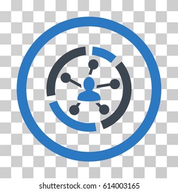 Relations Diagram icon. Vector illustration style is flat iconic bicolor symbol, smooth blue colors, transparent background. Designed for web and software interfaces.