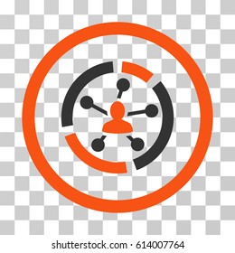 Relations Diagram icon. Vector illustration style is flat iconic bicolor symbol, orange and gray colors, transparent background. Designed for web and software interfaces.