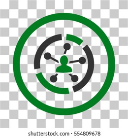 Relations Diagram vector icon. Illustration style is flat iconic bicolor green and gray rounded symbol on a transparent background.
