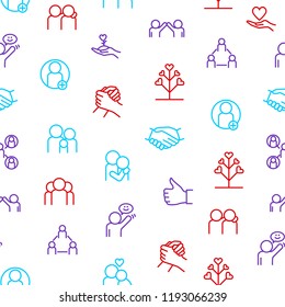 Relations and Emotions Thin Line Seamless Pattern Background on a White Include of Experience and Feeling. Vector illustration of Relationship Elements