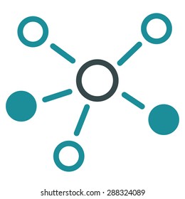 Relations icon from Business Bicolor Set. Vector style: flat bicolor symbols, soft blue colors, rounded angles, white background.