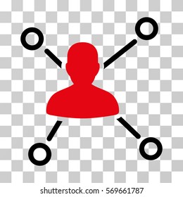 Relations icon. Vector illustration style is flat iconic bicolor symbol, intensive red and black colors, transparent background. Designed for web and software interfaces.