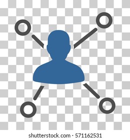 Relations icon. Vector illustration style is flat iconic bicolor symbol, cobalt and gray colors, transparent background. Designed for web and software interfaces.