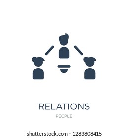 relations icon vector on white background, relations trendy filled icons from People collection, relations vector illustration